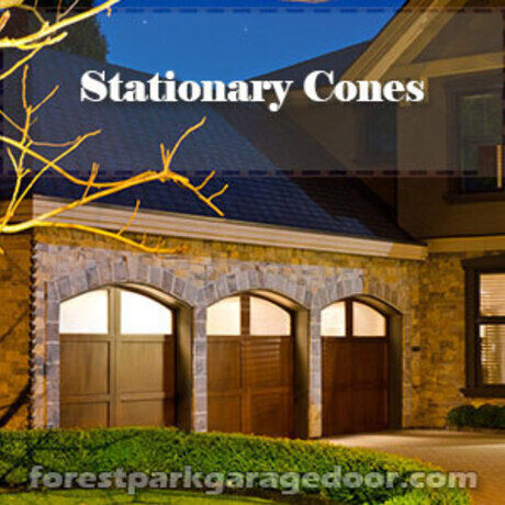 Garage door forest park stationary cones