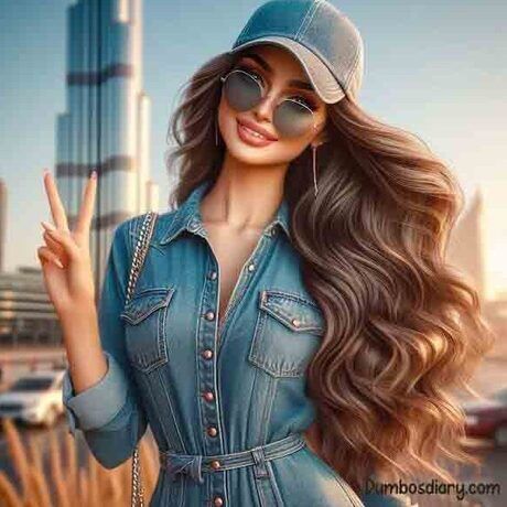 Girl standing near london bridge 600x580