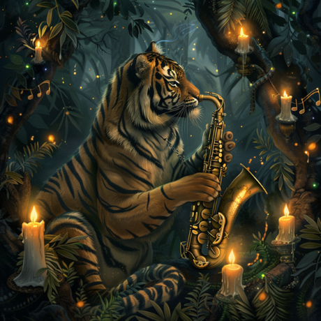 Tigger on the saxophone image