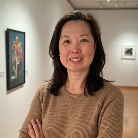 Brown sweater at museum